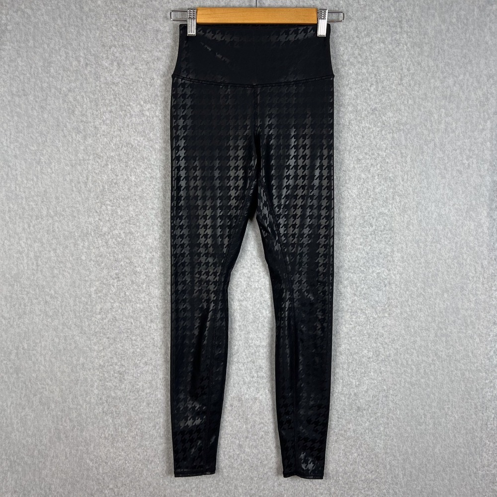Alo Yoga Black Airlift Glimmer Houndstooth High Waisted Legging Size Small